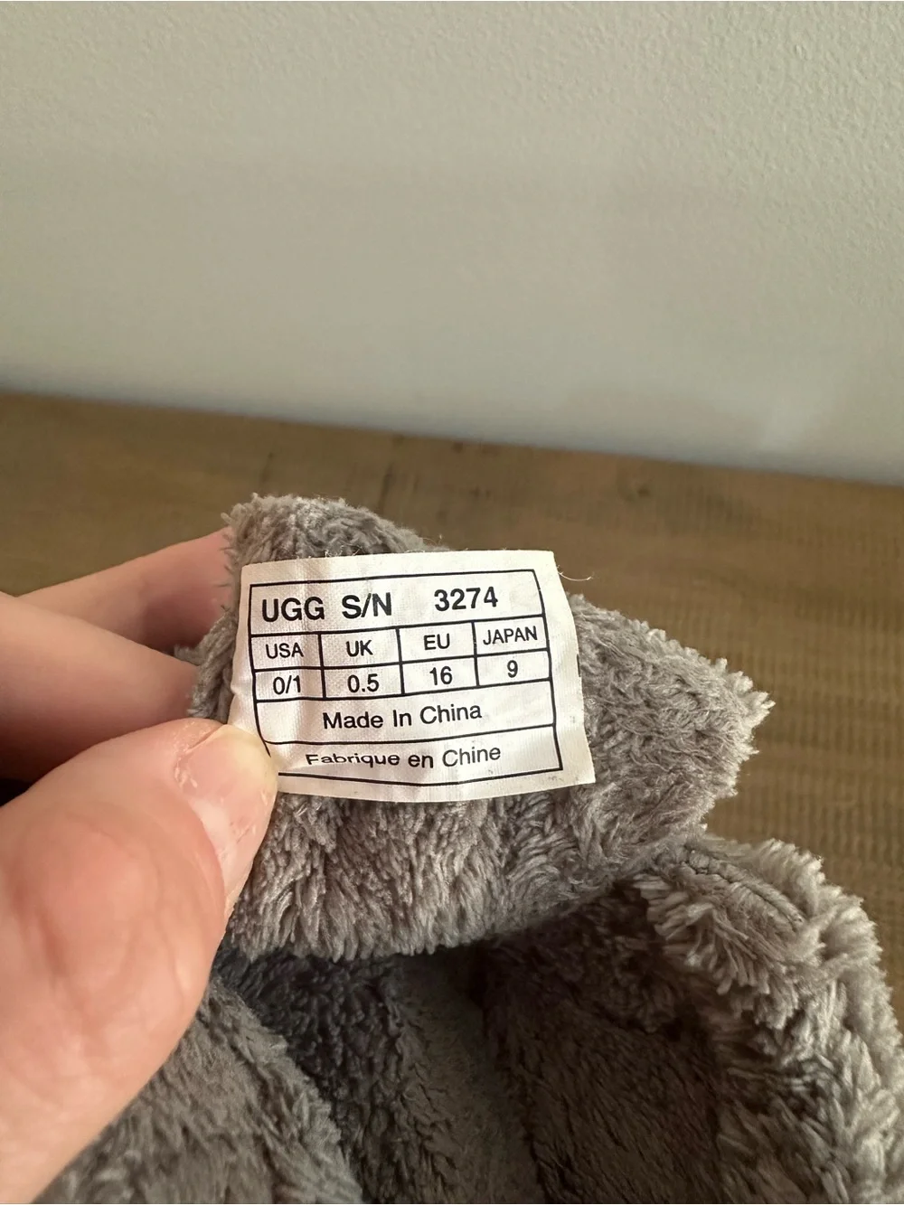 UGG Baby Soft Fuzzy Gray Bootie Slippers